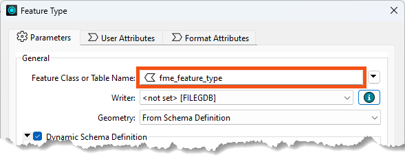 Default writer feature type fanout used in dynamic workspaces